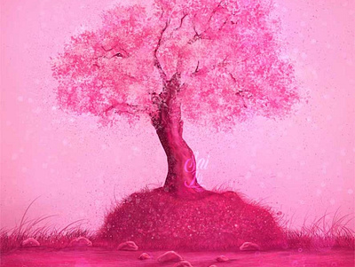 Cherry blossom - Sakura Tree adorable adorable lovely art artwork color concept creative cute art digitalart kawaii
