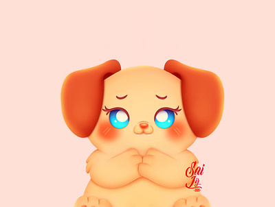 Ruffino, the kawaii puppy. adorable adorable lovely animal art artwork concept creative cute art digitalart kawaii