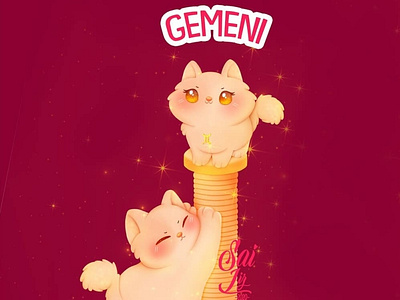 Gemini  kawaii cat: 3 - Zodiac Sign (Twins)