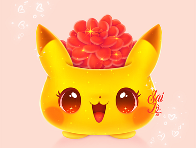 Piccachu de pokemon 2021 2 adorable adorable lovely arte artwork color concept creative cute art digitalart kawaii