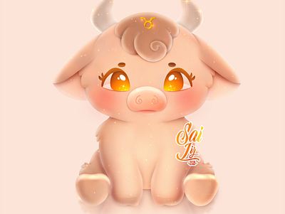 Taurus♉ kawaii - Zodiac sign. adorable adorable lovely artwork concept creative cute art design digitalart illustration