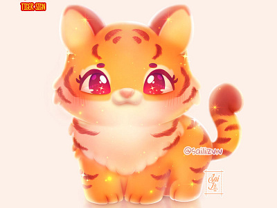 The Tiger Kawaii - Chinese Zodiac. adorable adorable lovely artwork concept cute art design digitalart illustration
