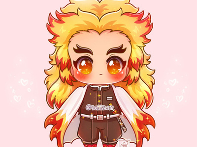 Kyojuro Rengoku De Demon Slayer Fanart By Sai Liz V V On Dribbble