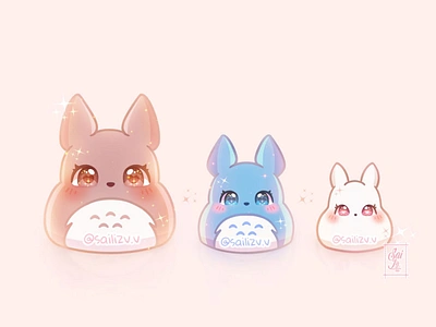 Minis Totoros Kawaii from tonari no totoro ✨☘️ adorable adorable lovely artwork chibi concept creative cute art design digitalart illustration totoro