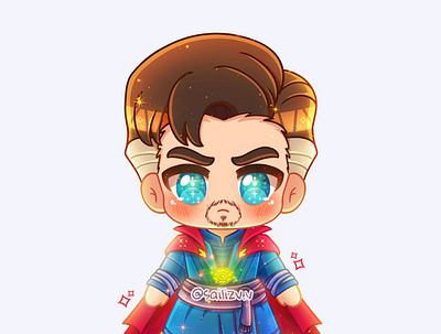 ✨💚 Doctor strange Fanart by sailizv.v adorable adorable lovely artwork chibi comics concept creative cute cute art design digitalart graphic design marvel