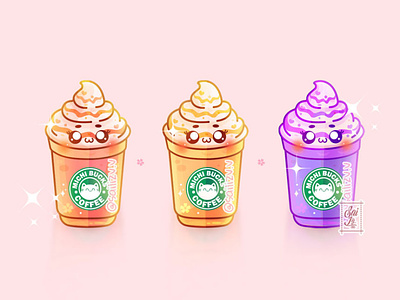 Frappuccinos Kawaiis adorable adorable lovely artwork concept creative cute art design digitalart illustration