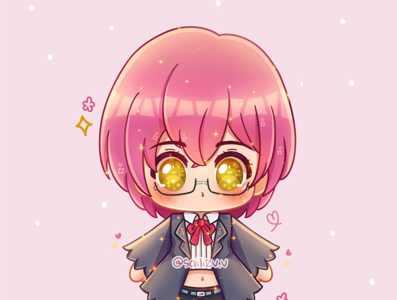 30 Super Cute Chibi And Anime Art  Anime Chibi Girl With Purple Hair   Free Transparent PNG Clipart Images Download