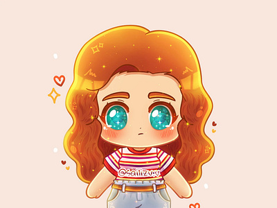 Max Mayfield from Stranger Things FANART by sailiz adorable adorable lovely anime artwork chibi concept creative cute cute art design digitalart illustration kawaii magic stranger