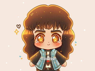 Eddie Munson from Stranger Things by sailizv.v adorable adorable lovely animation artwork chibi concept creative cute art design digitalart graphic design illustration stranger