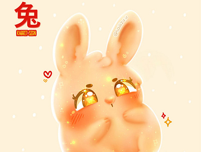 Rabbit Sign ✨ Kawaii - Chinese Zodiac. adorable adorable lovely artwork chibi concept creative cute cute art design digitalart