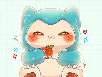 Pokemon Snorlax by sailizv.v adorable adorable lovely artwork chibi concept creative cute art design digitalart