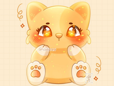 Neko Kawaii by saizliv.v adorable adorable lovely artwork concept creative cute art design digitalart illustration