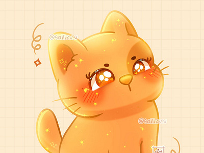 Neko kawaii by sailizv.v adorable adorable lovely artwork cat concept creative cute art design digitalart kawaii