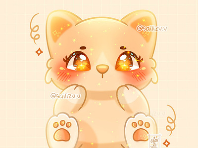 Neko Kawaii 2 by sailizv.v adorable adorable lovely artwork cat concept creative cute art design digitalart