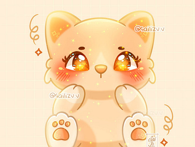 Neko Kawaii 2 by sailizv.v adorable adorable lovely artwork cat concept creative cute art design digitalart