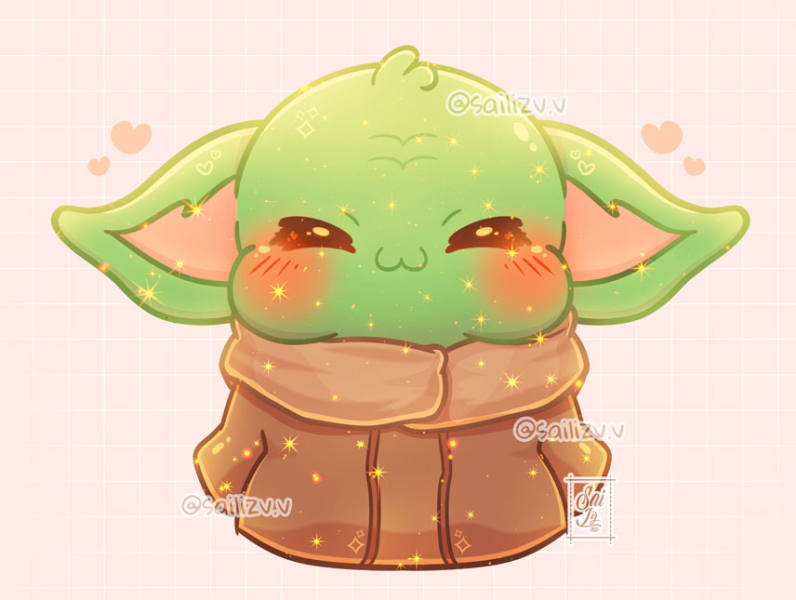 Chibi Grogu Star Wars Fan Art - Media Chomp