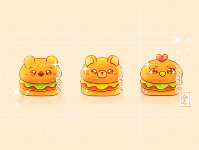 Burguer Kawaii 2 by sailizv.v adorable adorable lovely artwork chibi concept creative cute art design digitalart illustration