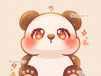 Panda Bear by sailizv.v adorable adorable lovely artwork concept creative cute art design digitalart illustration