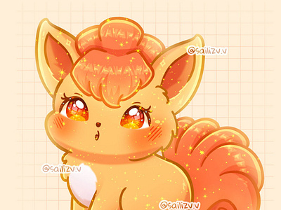 POKEMON Vulpix Kawaii by sailizv.v adorable adorable lovely artwork concept creative cute art design digitalart illustration