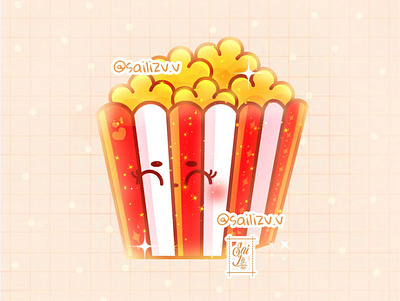 Pop Corn by sailizv.v adorable adorable lovely artwork concept creative cute art design digitalart illustration