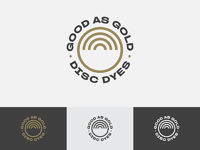 Good as Gold Disc Dyes circles disc disc golf gold graphic design logo