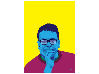 Portrait of my Friend adobe illustrator art cmyk fauvism filmmaker illustration pop art pop culture portrait primary colours sndpbdl