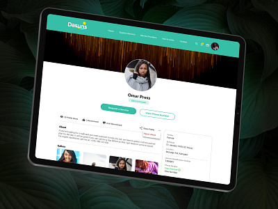 Dasuns Website Profile Page profile ui user interface design user profile ux