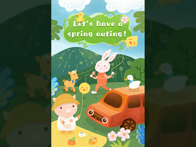 Spring Outing animal illustration