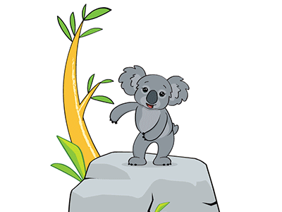 Koala Dancing flos animated web banner animation gif animation illustration