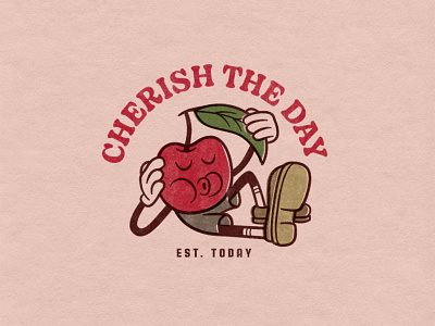 Cherish The Day artwork cartoon cartoon illustration cherry design digitalart drawing graphicdesign illustration illustrator logo photoshop retro type typography vector vintage
