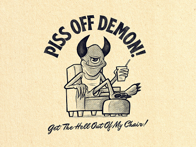 Get Out Of My Chair Demon! artwork design digitalart drawing graphicdesign hand drawn illustration illustrator mental health mental health awareness mentalhealth photoshop procreate retro retro design textures true grit texture supply vintage