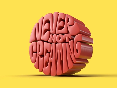 Never Not Creating 3d 3dart 3dlettering 3drender 3dtype adobedimension creating design digitalart dimension graphicdesign handlettering lettering photoshop render textures type typography vector