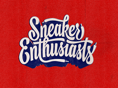 Sneaker Enthusiasts - Logo design branding design digitalart graphicdesign handlettering lettering logo photoshop podcast scriptlettering sneaker sneakers textures type typography