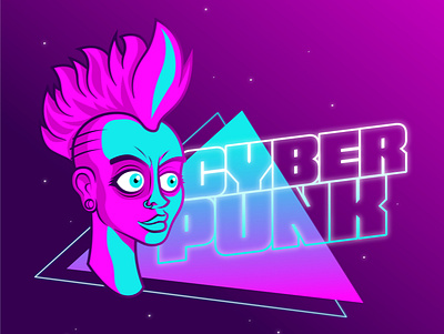 CYBERPUNK 80s style cyberpunk design digitalart drawing illustration illustrator lettering type typography vector