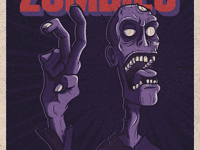 ZOMBIE MOVIE POSTER cartoon characterdesign design digitalart drawing font graphicdesign horror horror art illustration illustrator lettering movie poster photoshop poster procreate textures typography vector zombie
