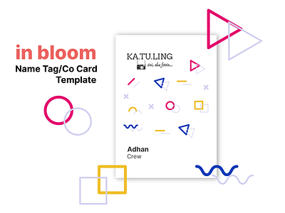 in bloom abstract branding card circles co card colorful crew design flat flatdesign icon id card id card design name card name tag namecard vector