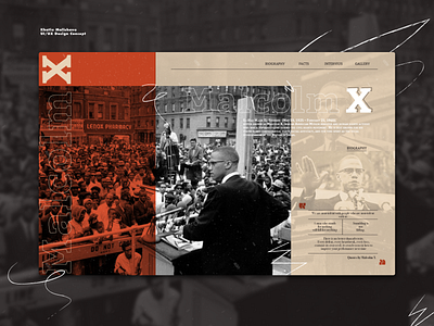 Malcolm X 1965 addingneutrals concept concept design design el hajj malik el shabazz el hajj malik el shabazz history humanrights malcolm x movement orange spokesperson ui uidesign uiux web webdesign