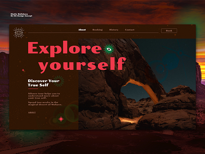 Explore Yourself concept concept design desert desert of mohave desert of mohave design explore silence tour ui uidesign warmcolor webdesign