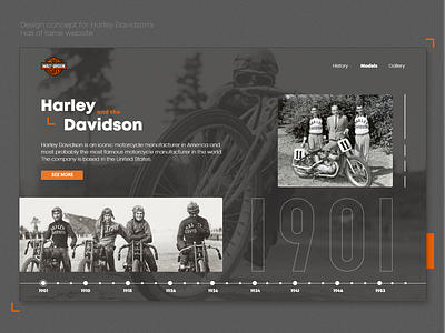Hardley Davidson 1901 concept harleydavidson history motorbike motorcycle ui uidesign uiux web webdesign