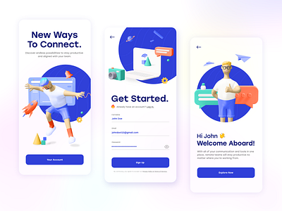 Connect - Sign Up Form 3d art 3d icon 3d illustration app blur blurred background connect design layout design minimal mobile sign up signupform simple simple illustration ui ux