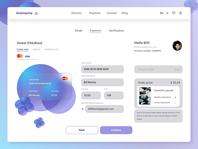 Service payment page interface for a library site design graphic design ui ux