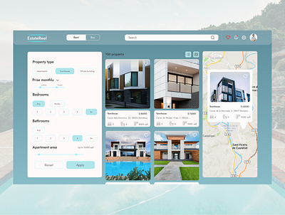 Advanced search on the rental site design ui ux дизайн