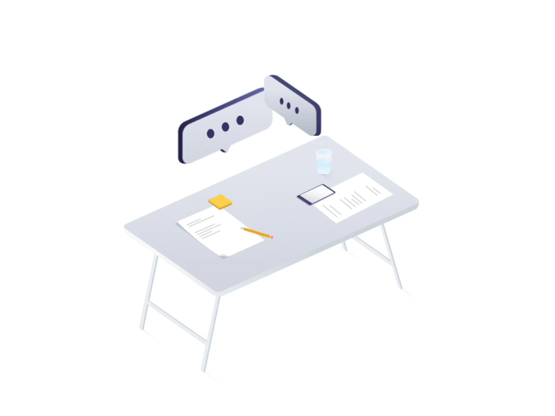 Conversation gif isometric table