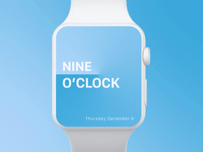 Gradient Watch Face blue type icon clean mobile ios minimal animation typography lettering flat design ux vector app ui