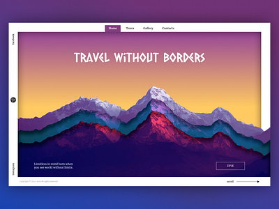 Daily UI 01 color dailyui design gradient minimalism mountains tourism travel ui ux web webdesign