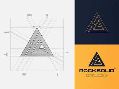 Rock Solid Studio Grid brandidentity branding gridsystem logo logodesign logodesigner logodizajn logogrid logolockup logomark logoprocess logotype symbol visualidentity