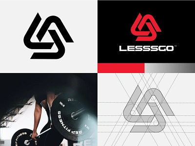 LESSSGO abstractlogo brand branddesigner brandidentity branding dbworkplay fitnessbrand graphicdesign graphicdesigner icon logo logobrand logodesign logodesigner logogrid logolearn logomark logoprocess symbol visual identity