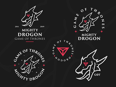 Dragon Head Badges branding design icon illustration logo logomark symbol type typography vector visual identity