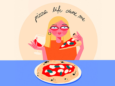 pizza life digitalpainting drawing illustration magdalenaszklarczyk photoshop pizza woman