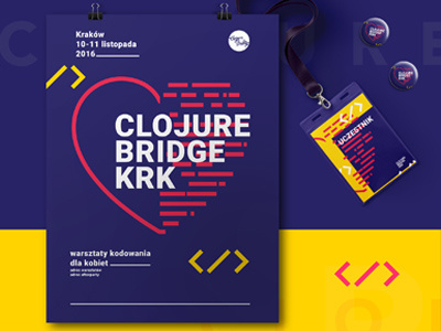 Clojure brand brand and identity branding clojure clojurebridge color design flyer design graphic idenity illustration logo logodesign typo typography ui ux vector